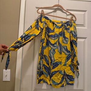 Forever 21 Yellow Palm Leaf Dress